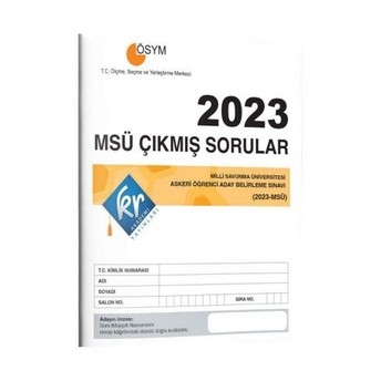 Kr Akademi 2023 Msü Çıkmış Sorular Tıpkı Basım Kitapçığı Komisyon