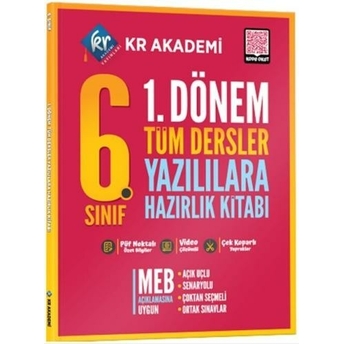 Kr Akademi 6. Sınıf 1. Dönem Tüm Dersler Yazılılara Hazırlık Kitabı Komisyon