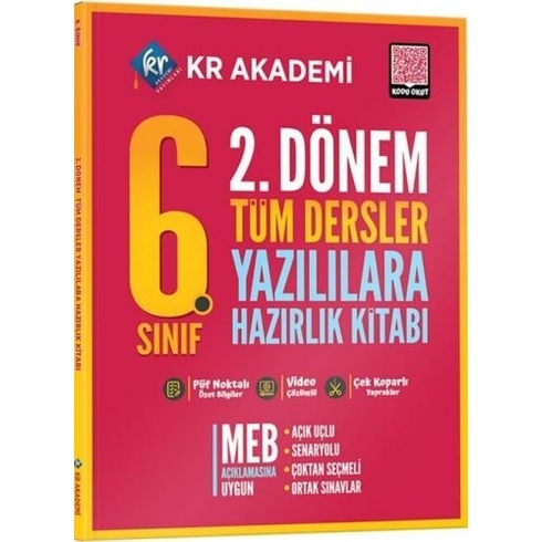 Kr Akademi 6. Sınıf 2. Dönem Tüm Dersler Yazılılara Hazırlık Kitabı Komisyon