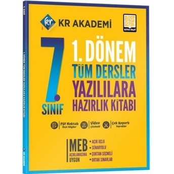 Kr Akademi 7. Sınıf 1. Dönem Tüm Dersler Yazılılara Hazırlık Kitabı Komisyon