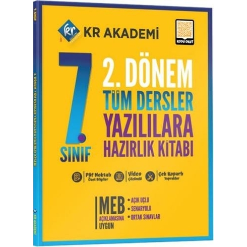 Kr Akademi 7. Sınıf 2. Dönem Tüm Dersler Yazılılara Hazırlık Kitabı Komisyon