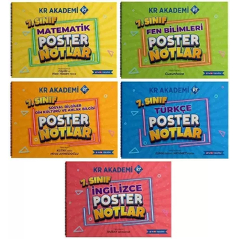 Kr Akademi 7. Sınıf Tüm Dersler Poster Notlar Set Komisyon