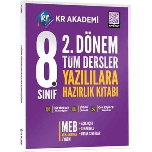 Kr Akademi 8. Sınıf 2. Dönem Tüm Dersler Yazılılara Hazırlık Kitabı Komisyon