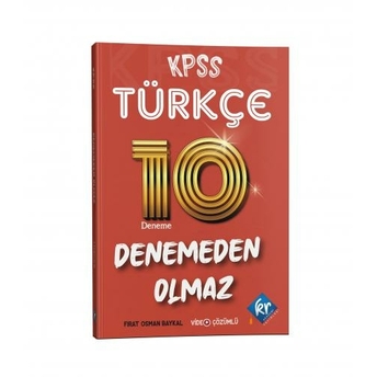 Kr Akademi Kpss Türkçe Denemeden Olmaz 10 Deneme Video Çözümlü Fırat Osman Baykal