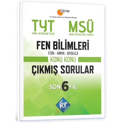 Kr Akademi Tyt Msü Fen Bilimleri Son 6 Yıl Konu Konu Çıkmış Sorular Komisyon