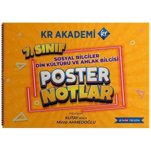 Kr Akademi Yayınları 7. Sınıf Sosyal Bilgiler - Din Kültürü Ve Ahlak Bilgisi Poster Notlar (Ciltli)