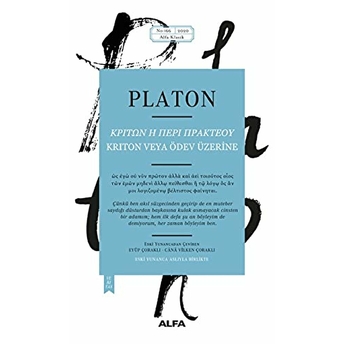 Kriton Veya Ödev Üzerine Platon (Eflatun)