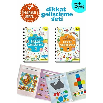 Küçük Dahiler Dikkat Geliştirme Seti - 5 Yaş-2 Kitap Takım Gülizar Ç. Çetinkaya & Ayça G. Derin