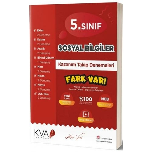 Kva Yayınları 5. Sınıf Sosyal Bilgiler Kazanım Takip Denemeleri