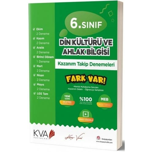 Kva Yayınları 6. Sınıf Din Kültürü Kazanım Takip Denemeleri