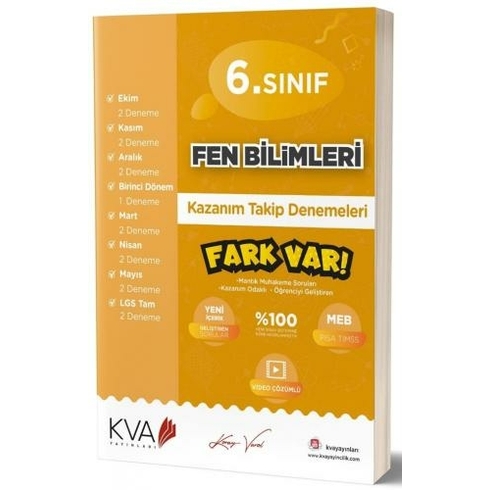 Kva Yayınları 6. Sınıf Fen Bilimleri Kazanım Takip Denemeleri