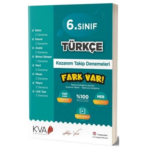 Kva Yayınları 6. Sınıf Türkçe Kazanım Takip Denemeleri