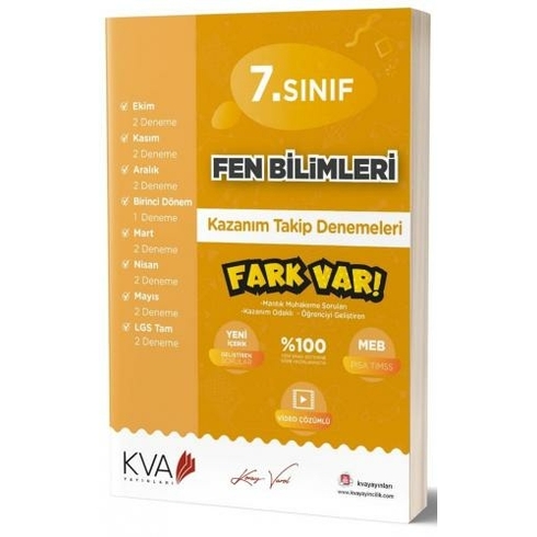 Kva Yayınları 7. Sınıf Fen Bilimleri Kazanım Takip Denemeleri