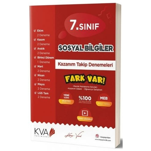 Kva Yayınları 7. Sınıf Sosyal Bilgiler Kazanım Takip Denemeleri