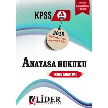 Lider 2018 Kpss A Hukuk Konu Anlatımlı Modüler Set