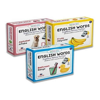 Limasollu Naci Öğretim Yayınları Çocuklar Için Ingilizce Kelime Kartları - English Words - 3 Lü Takım