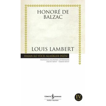 Louis Lambert - Hasan Ali Yücel Klasikleri Honore De Balzac