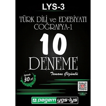 Lys - 3 Türk Dili Ve Edebiyatı - Coğrafya 1 Tamamı Çözümlü 10 Deneme Kolektif