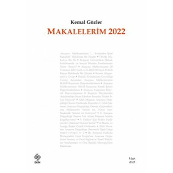 Makalelerim 2022 - Kemal Gözler