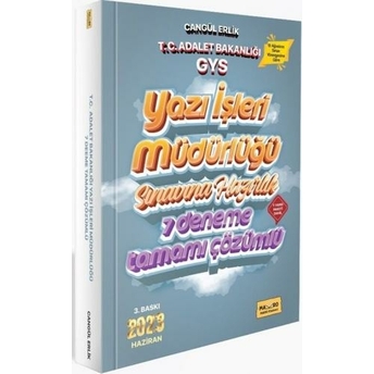 Makro Kitap 2023 Adalet Bakanlığı Gys Yazı Işleri Müdürlüğü Sınavına Hazırlık Tamamı Çözümlü 7 Deneme Cangül Erlik