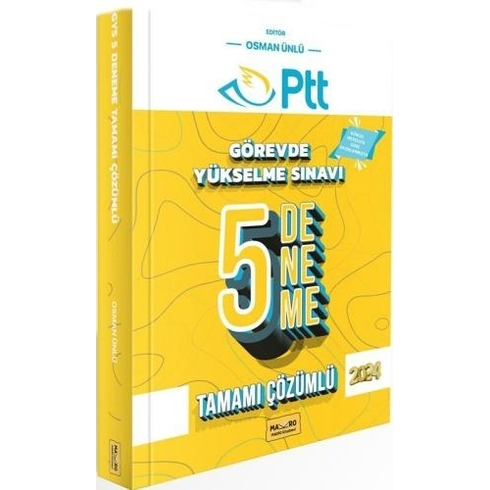 Makro Kitap 2024 Ptt Görevde Yükselme Sınavına Hazırlık Tamamı Çözümlü 5 Deneme Komisyon