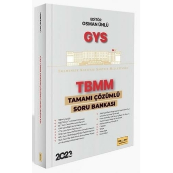 Makro Yayınları 2023 Tbmm Gys Tamamı Çözümlü Soru Bankası Osman Ünlü