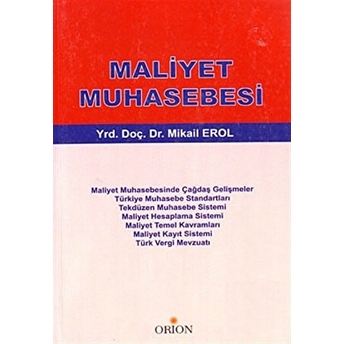 Maliyet Muhasebesi Mikail Erol