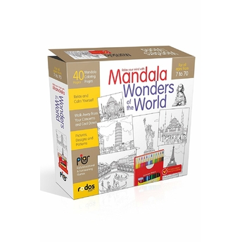 Mandala, Wonders Of The World - For All Ages From 7 To 70 - A12-Piece-Colored Pencil Set Is Included