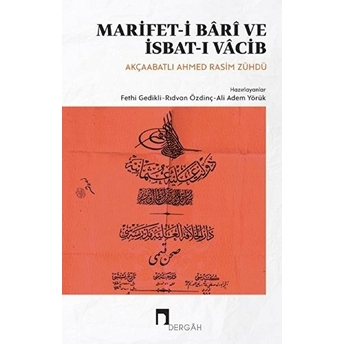 Marifeti Bari Ve Isbatı Vacib Ahmed Rasim Zühdü