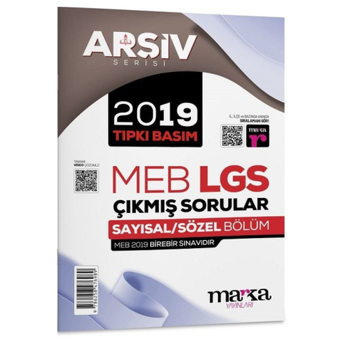 Marka Yayınları 8. Sınıf Lgs 2019 Çıkmış Sorular Çözümlü Tıpkı Basım Komisyon