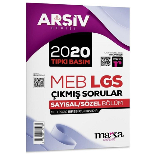 Marka Yayınları 8. Sınıf Lgs 2020 Çıkmış Sorular Çözümlü Tıpkı Basım Komisyon