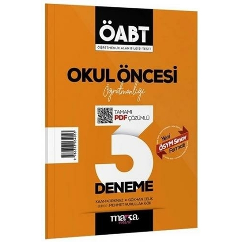 Marka Yayınları Kpss Öabt  Okul Öncesi Öğretmenliği Tamamı Çözümlü 3 Deneme