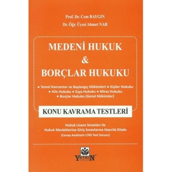 Medeni Hukuk Borçlar Hukuku Konu Kavrama Testleri Cem Baygın