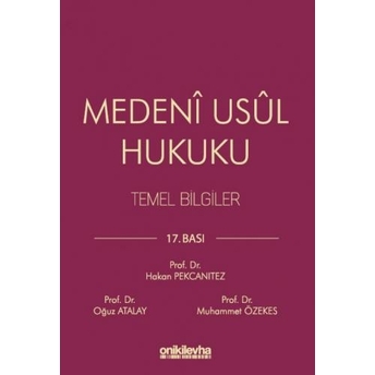 Medeni Usul Hukuku Temel Bilgiler Hakan Pekcanıtez