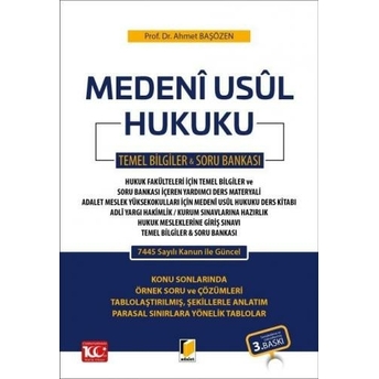 Medeni Usul Hukuku Temel Bilgiler Soru Bankası Ahmet Başözen