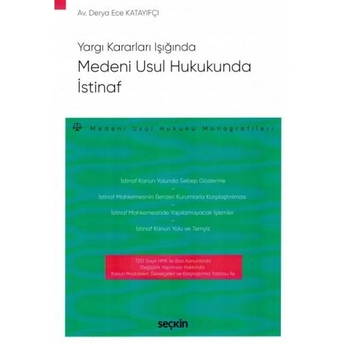 Medeni Usul Hukukunda Istinaf Derya Ece Katayıfçı