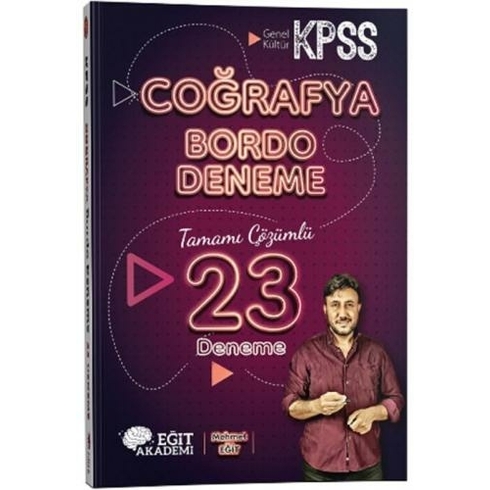 Mehmet Eğit Kpss Coğrafya Tamamı Çözümlü 23 Bordo Deneme Sınavı