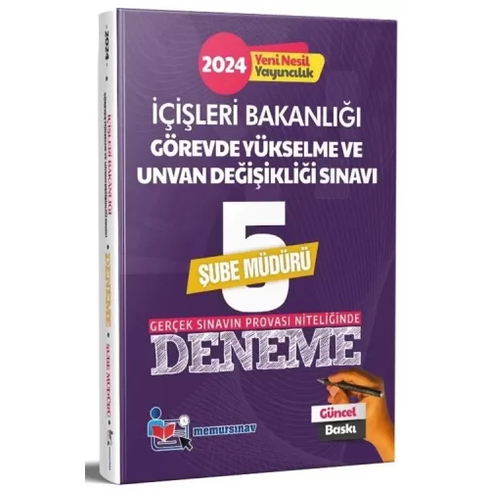 Memur Sınav 2024 Gys Içişleri Bakanlığı Şube Müdürü 5 Deneme Komisyon