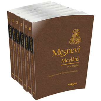 Mesnevi - Tam Metin (Küçük Boy - 6 Kitap Takım) Mevlana Celaleddin-I Rumi