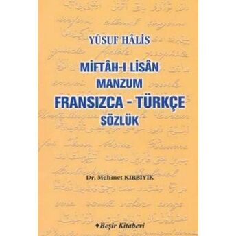 Miftah-I Lisan Manzum Fransızca Türkçe Sözlük Mehmet Kırbıyık