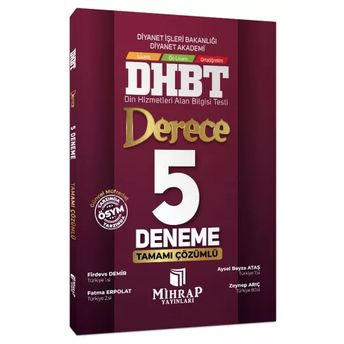 Mihrap Yayınları Dhbt Derece 5 Deneme Çözümlü Komisyon