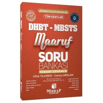 Mihrap Yayınları Dhbt Mbsts Maaruf Soru Bankası Çözümlü Ufuk Yıldırım