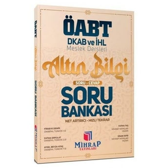 Mihrap Yayınları Öabt Din Kültürü Ve Ahlak Bilgisi Altın Bilgi Soru Cevap Hızlı Tekrar Soru Bankası Komisyon