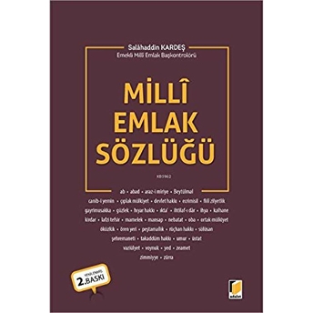 Milli Emlak Sözlüğü Salahaddin Kardeş