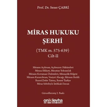 Miras Hukuku Şerhi Sezer Çabri