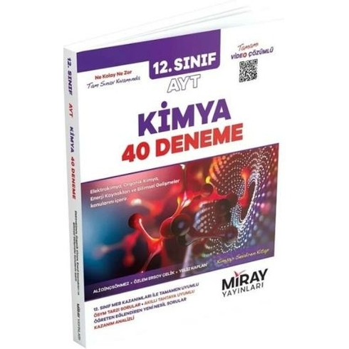 Miray Yayınları 12. Sınıf Ayt Kimya 40 Deneme Video Çözümlü Komisyon