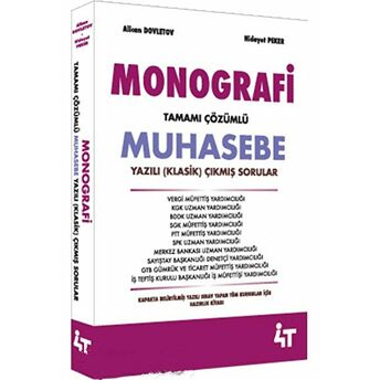 Monografi Tamamı Çözümlü Muhasebe Yazılı (Klasik) Çıkmış Sorular Alican Dovletov