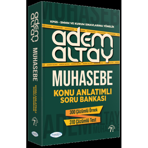 Monopol Yayınları 2024 Kpss A Grubu Muhasebe Konu Anlatımı Soru Bankası Adem Altay
