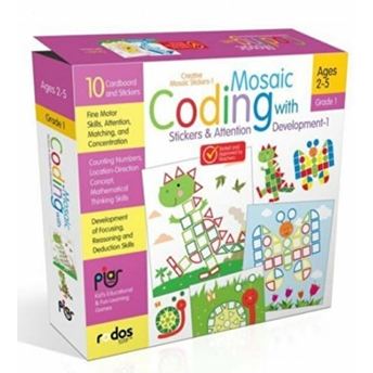 Mosaic Coding With Stickers&Attention Development-1-Grade-Level 1-Creative Mosaic Stickers-1Ages 2-5