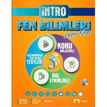 Mozaik Yayınları 5. Sınıf Fen Bilimleri Intro Defter Kitap Komisyon